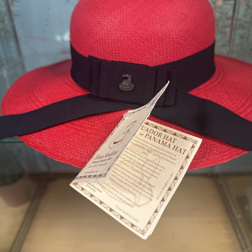 Round Handmade Red Panama Hat