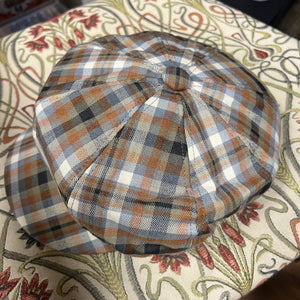 Royce Check Fabric Baker Boy Cap