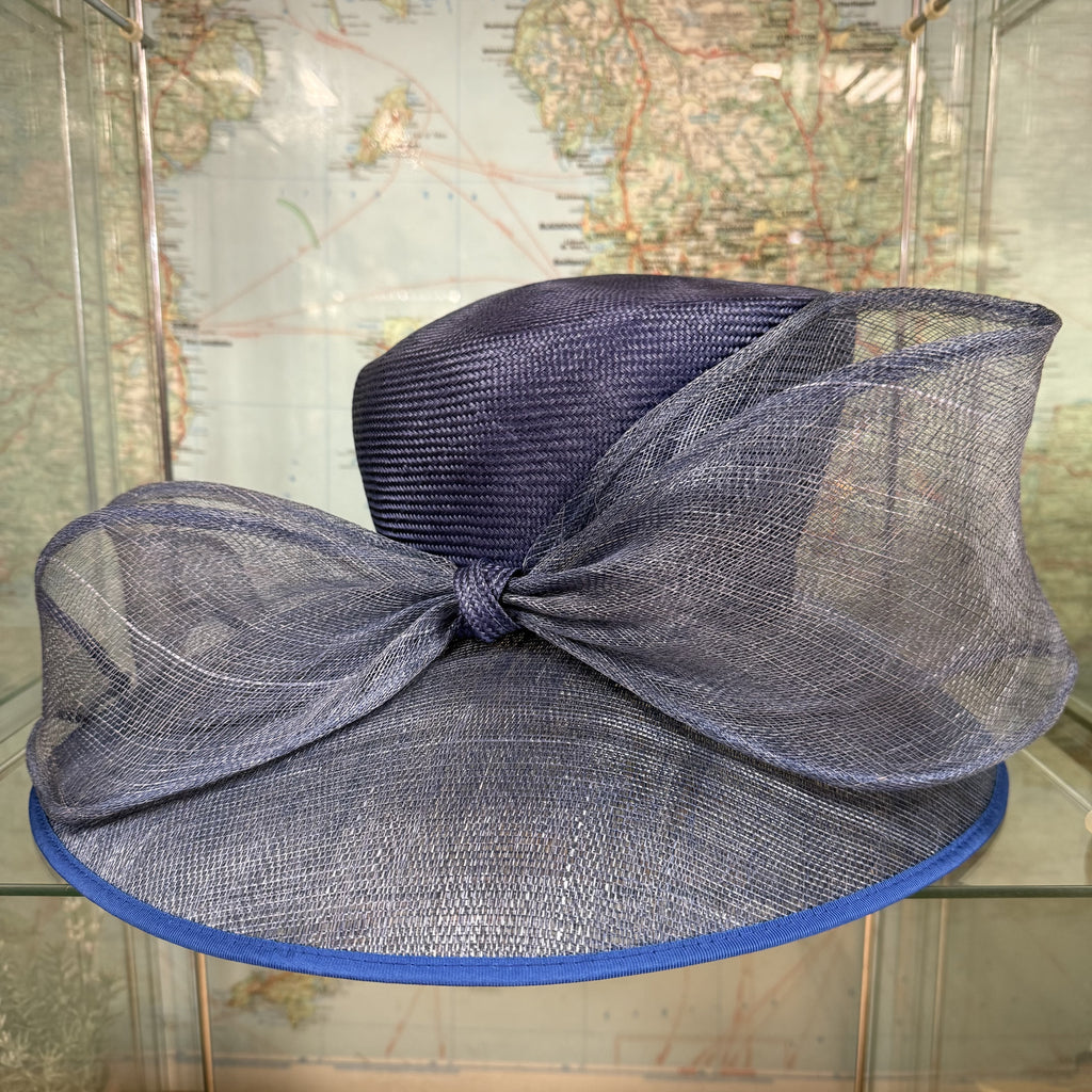 Wide Brim Blue Sinamay Zarah Hat