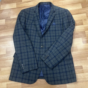 Jacket Navy Windowpane Check by Harry Brown