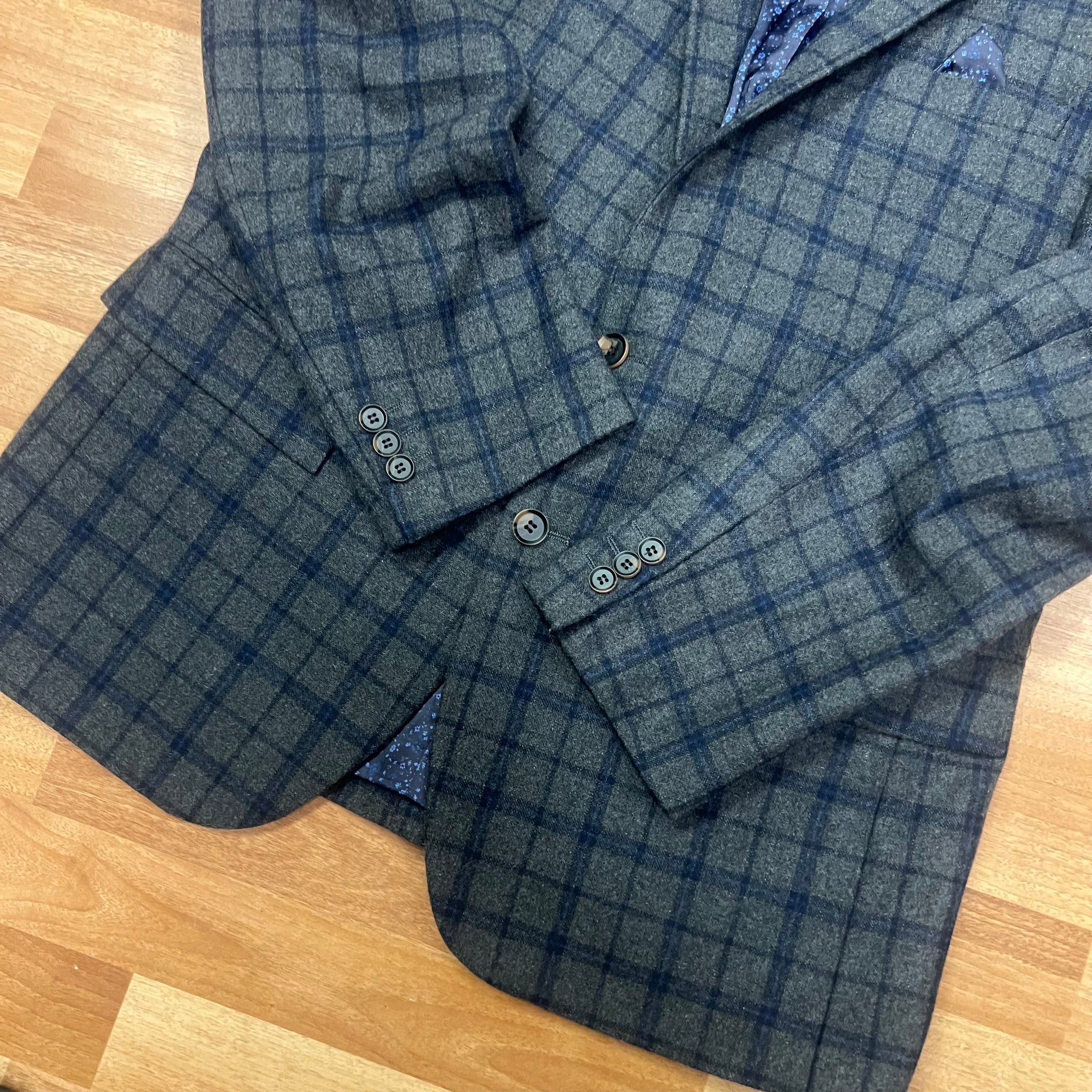 Jacket Navy Windowpane Check by Harry Brown