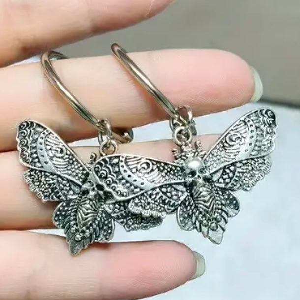 Boot Charm Skull Moths (pair)