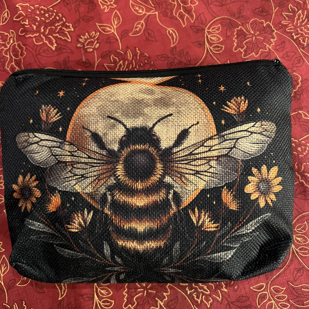 Zipped Bag With Full Moon Bee Design