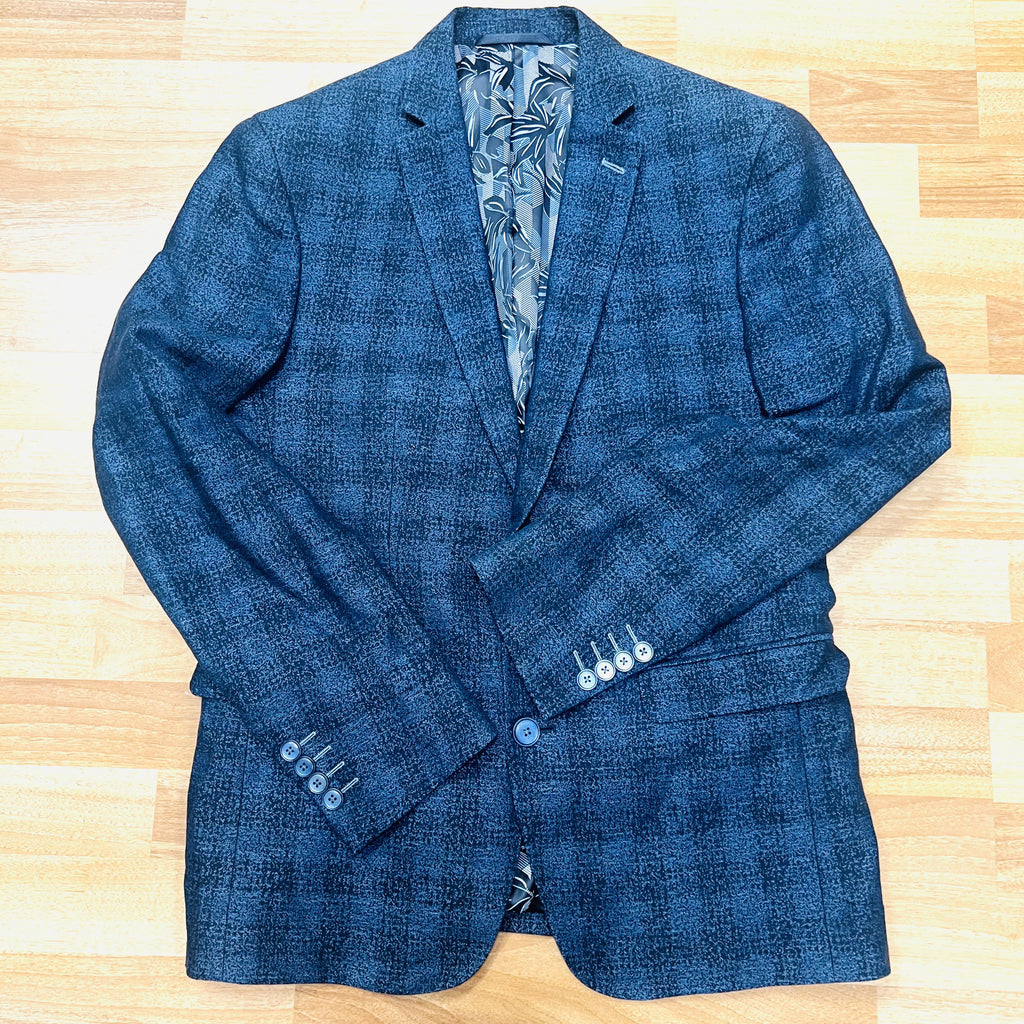 Remus Uomo Navy Black Check Jacket 38R