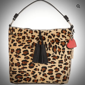 Zaria Leather & Animal Print Shoulder Bag