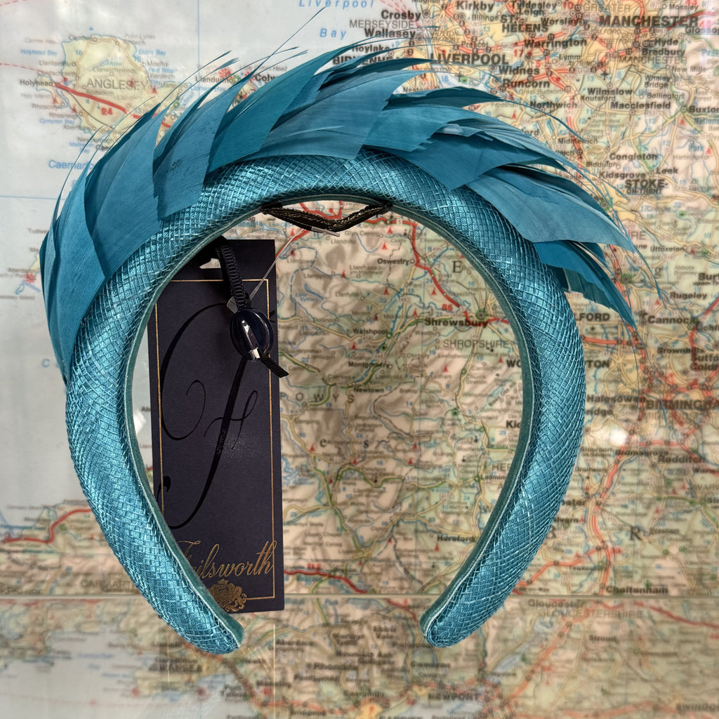 Turquoise Headband Feather Sweep