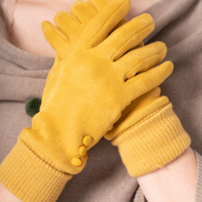 Miriam Suedette Gloves With Cuff