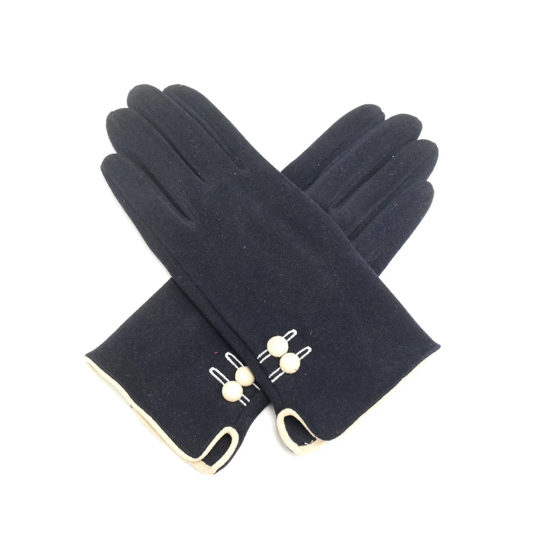 MoMo Suedette Gloves With Two Buttons