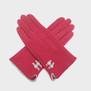 MoMo Suedette Gloves With Two Buttons