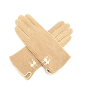 MoMo Suedette Gloves With Two Buttons