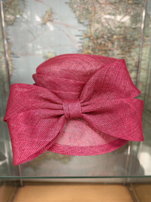 Belinda Short Brim Cerise Sinamay Hat