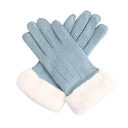 Maddie Suedette Glove With Faux Fur Cuff