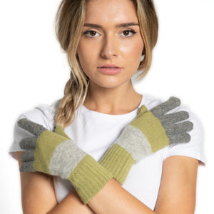 Clara Woollen Striped Gloves