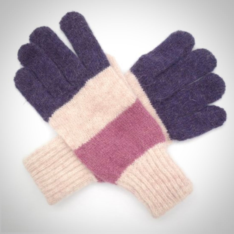 Clara Woollen Striped Gloves