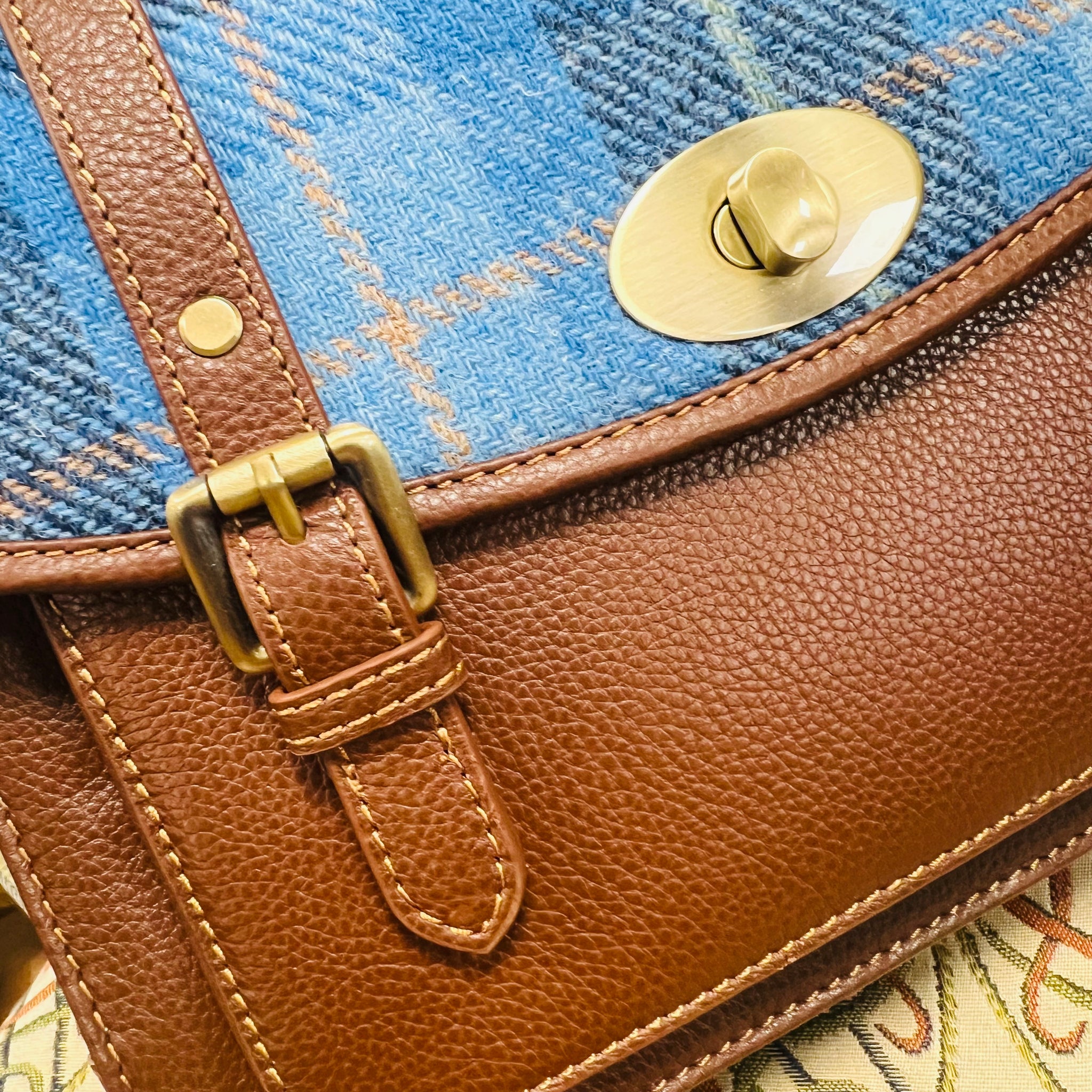 Francheska Harris Tweed & Leather Satchel Bag