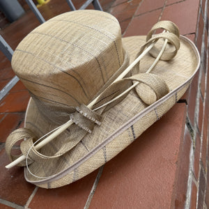 Cream and Latte Stripe Fabrice Hat