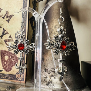 Silver Decorative Drop Earrings