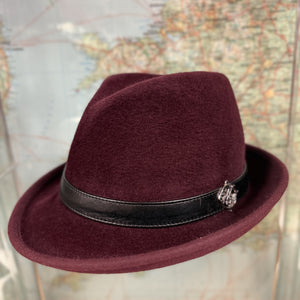 Philip Blackberry Fur Felt Trilby Hat