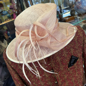 Peach Large Brim Sinamay Hat