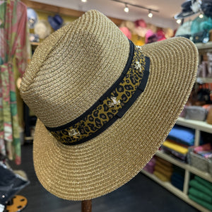 Pamela Metalic Straw Fedora Hat