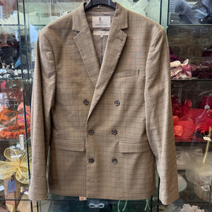Double Breasted Faun Windowpane Jacket 40R