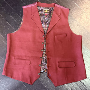 Burgundy Herringbone Waistcoat by Joe Browns (48R)