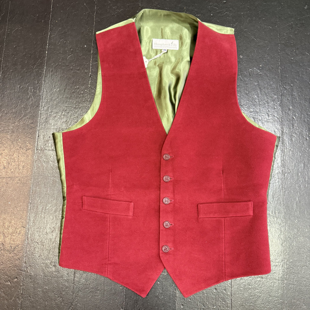 Waistcoat - Burgundy Moleskin (40R)