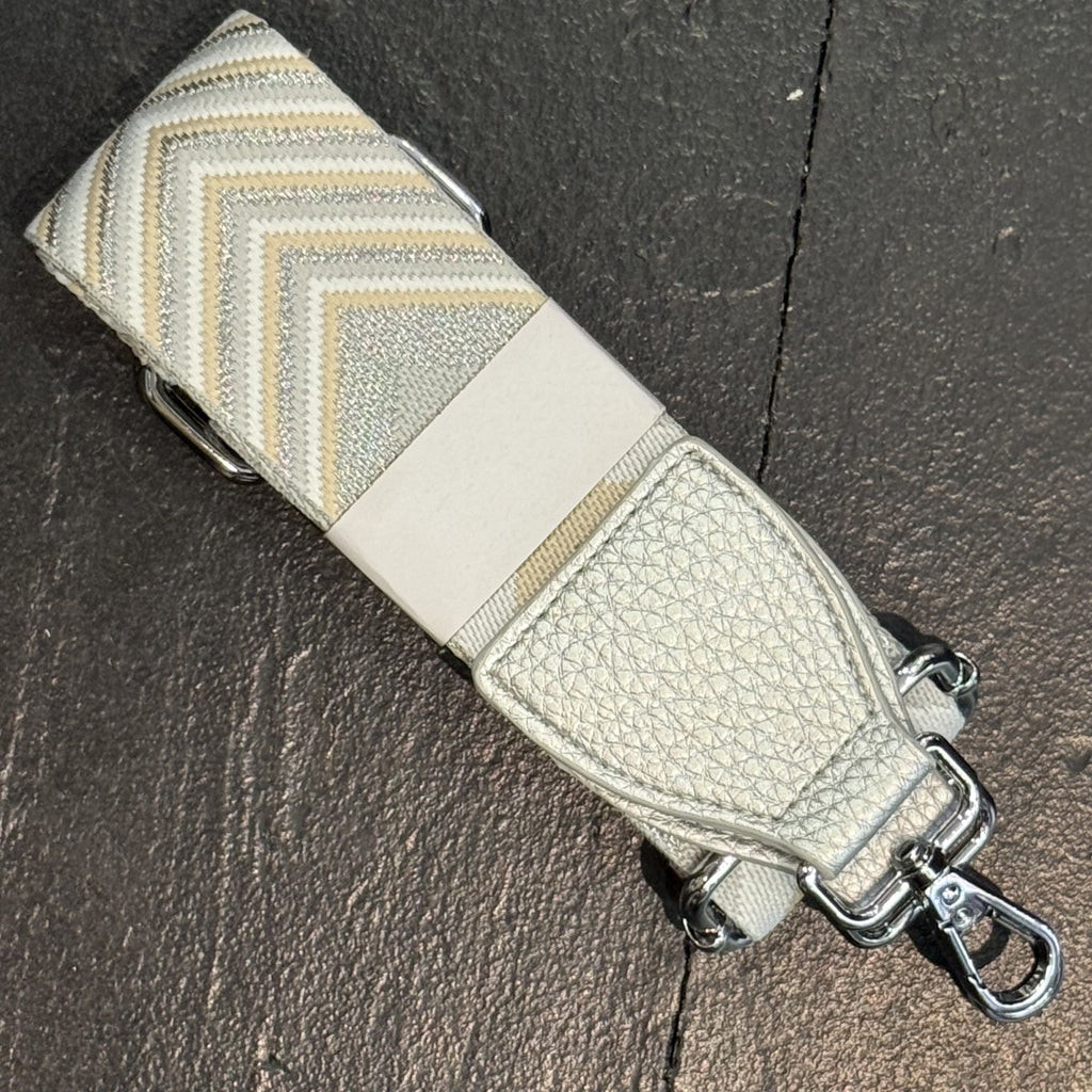 Bag  Strap - Chevron Silver Mix