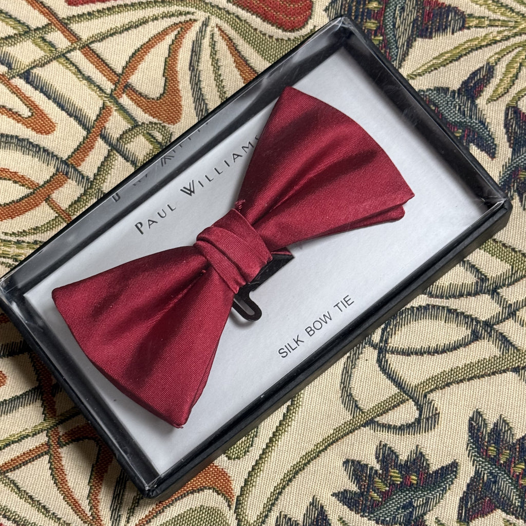 Silk Bow Tie - Burgundy/Red