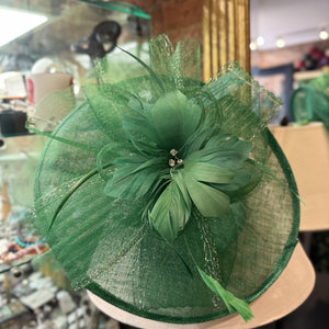 Jackie Sinamay Fascinator With Feather Flower