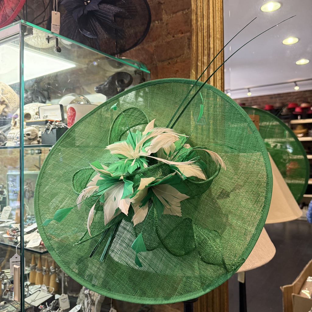 Ruby Sinamay Fascinator With Quills & Feathers
