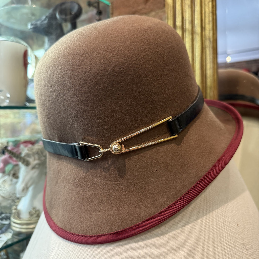 Bonnie Wool Cloche Hat With Decorative Buckle