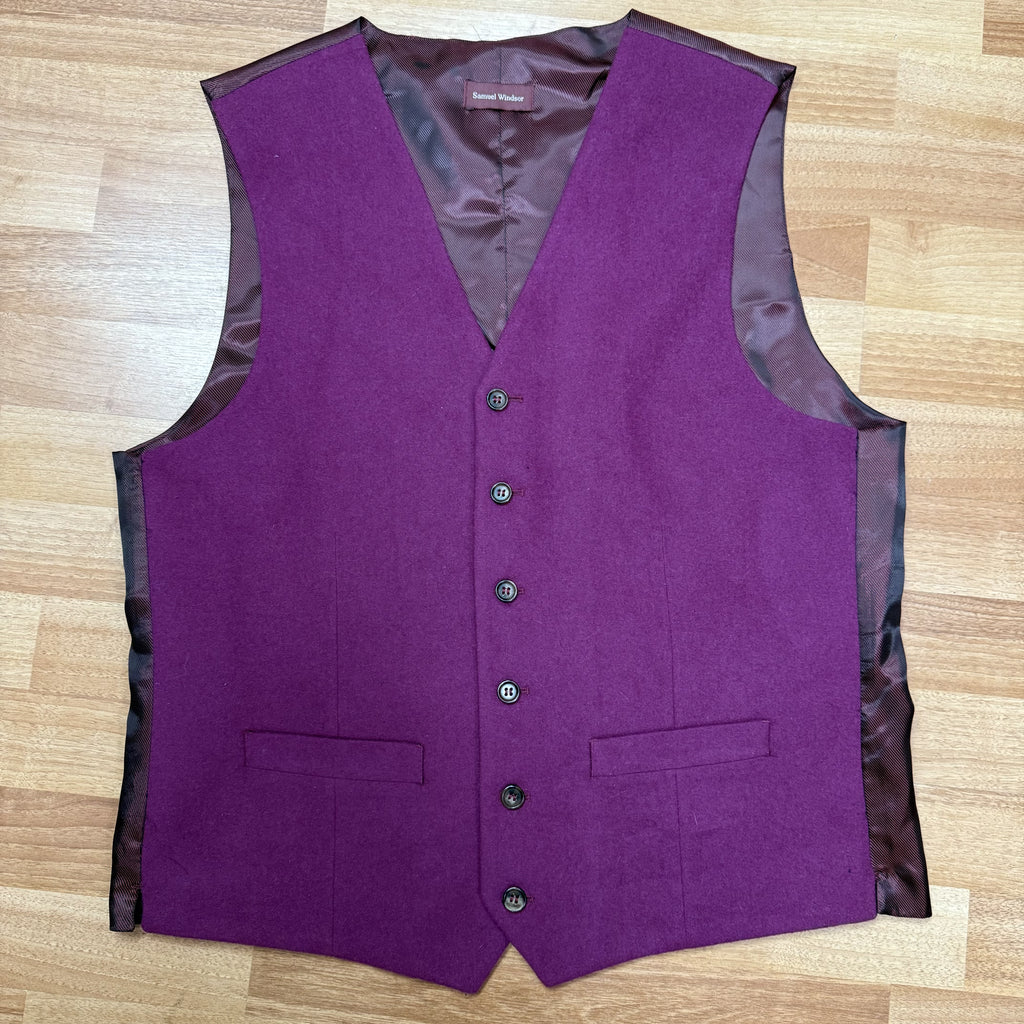 Burgundy Samuel Windsor Waistcoat 40R