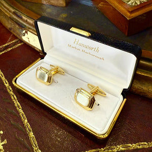 Art Deco Gold Plate Cushion Cufflinks