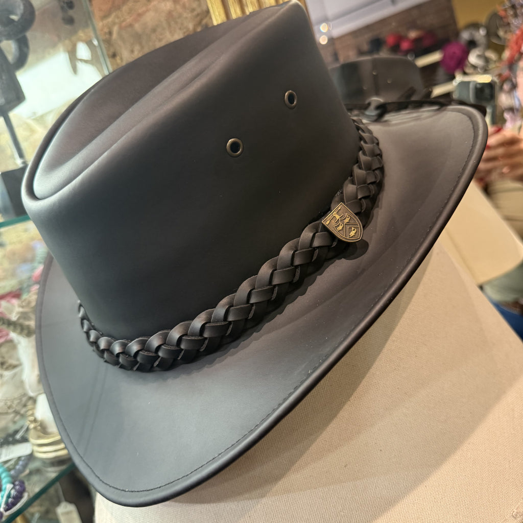 Eastwood Leather Cowboy Fedora Hat BLACK