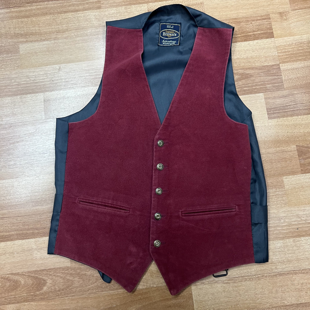 Burgundy Brushed Cotton Waistcoat