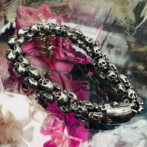 Chunky Polished SS Skull Bracelet