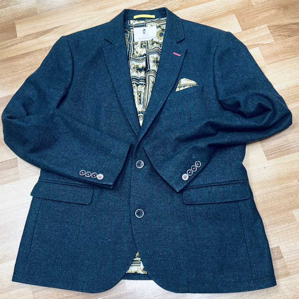 Navy Herringbone Spitalfields Jacket (42R)