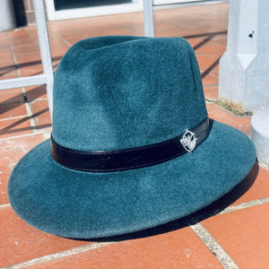 Teal Blue Fur Felt London Trilby