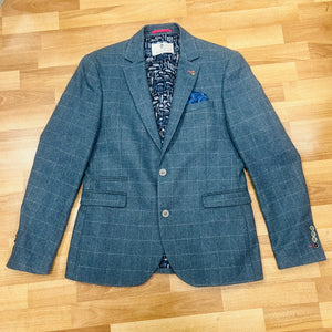 Spitalfields Blue/Grey Windowpane Jacket (40R)