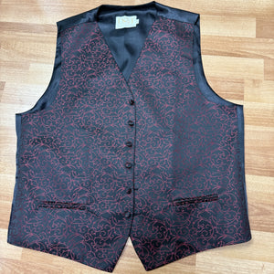 Black & Red Satin Decorative Waistcoat (46R)