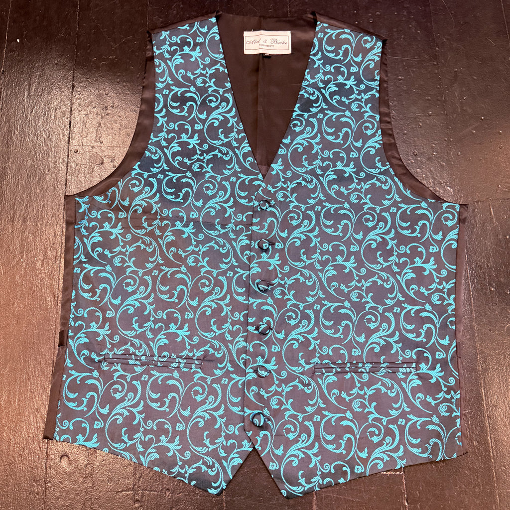 Black &  Turquoise Waistcoat by Abel & Burke (44R)