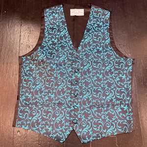 Black &  Turquoise Waistcoat by Abel & Burke (44R)