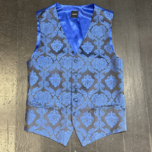 Black & Royal Blue Waistcoat Tie & Pocket Square Set