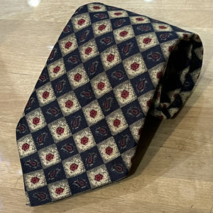 Tie - Navy/Cream Chequered