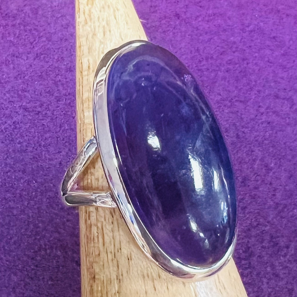 925 Sterling Silver Oval Amethyst Ring