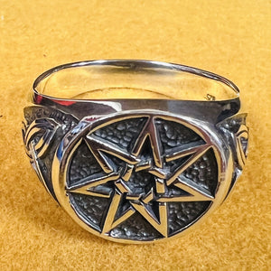 925 Sterling Silver Heptagram Star Ring