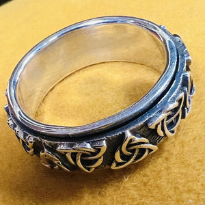 925 Sterling Silver Celtic Spinner Ring