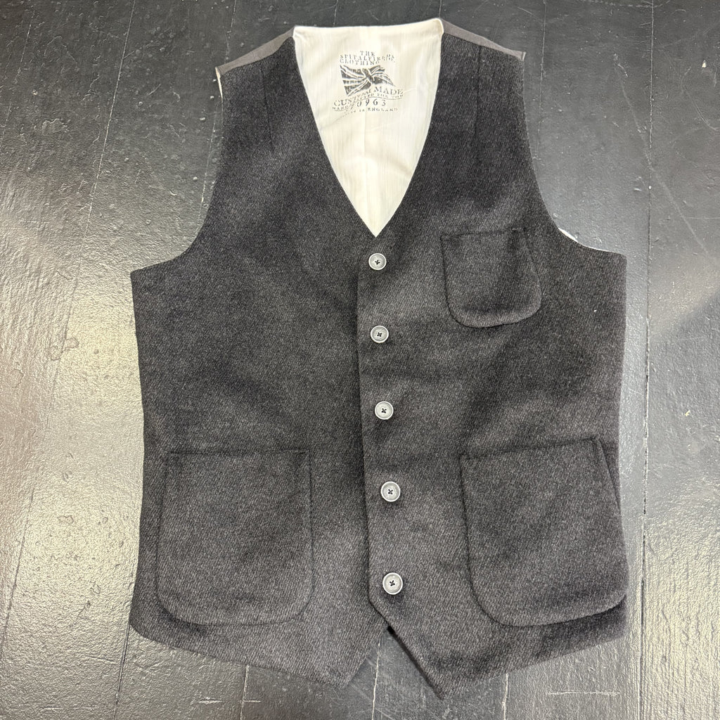 Charcoal Grey Wool Waistcoat by Spitalfields (40R)