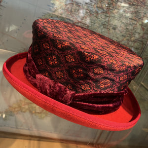 Unique Red/Black Satin Dressage Hat Velvet Ribbon